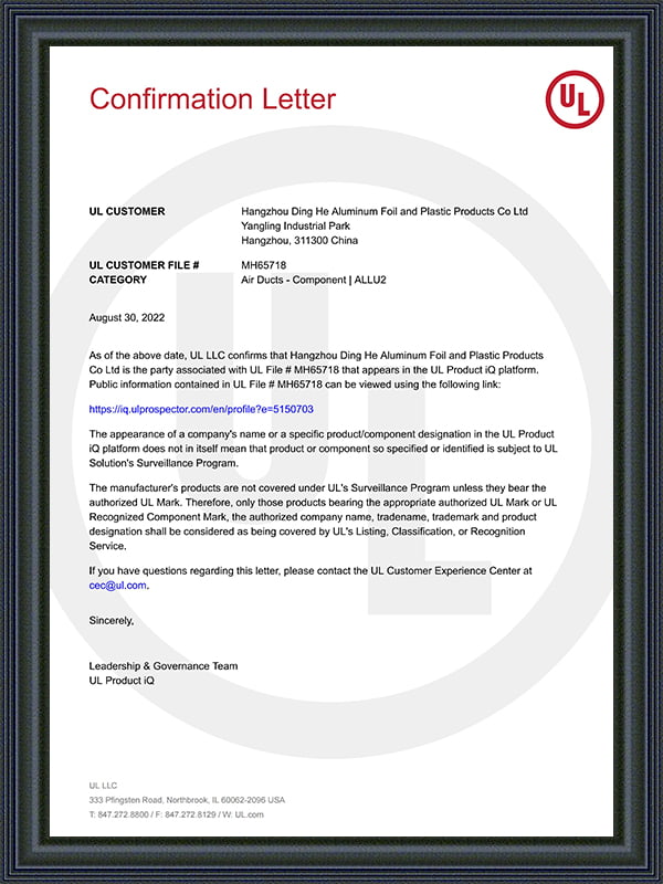 Lettre de confirmation